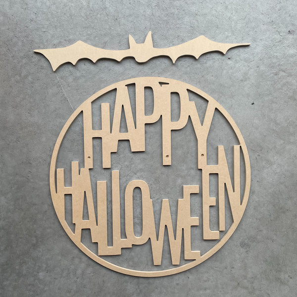 Happy Halloween & Bat Hoop - Unfinished